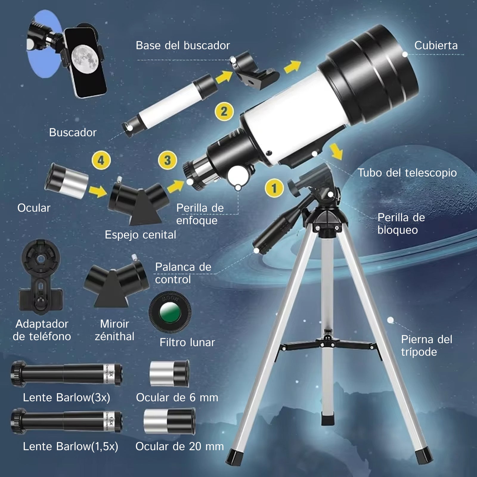 Astrobupy Telescopios para Niños